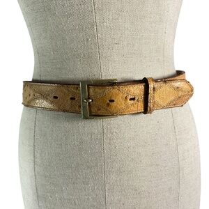 Genuine Vintage JUSTIN Tan Ostrich Belt For Men Size 30 Made in USA